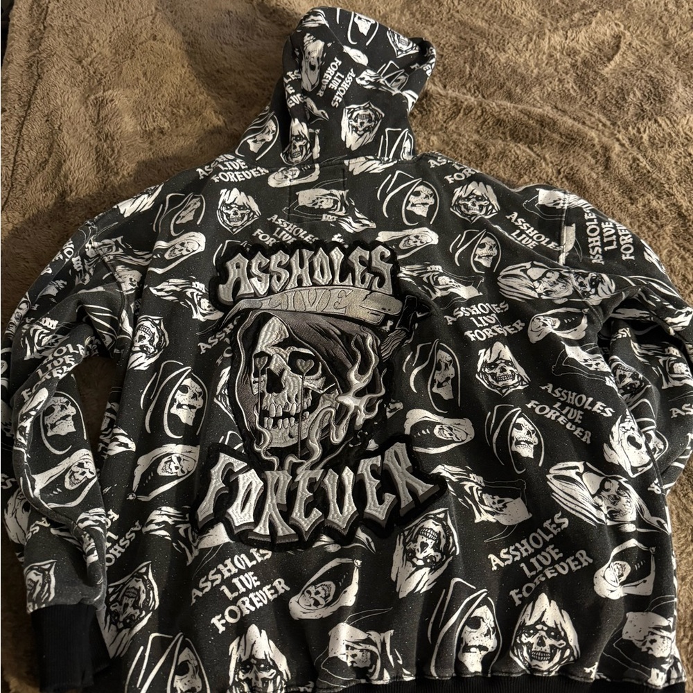 Graphic Black and White Hoodie